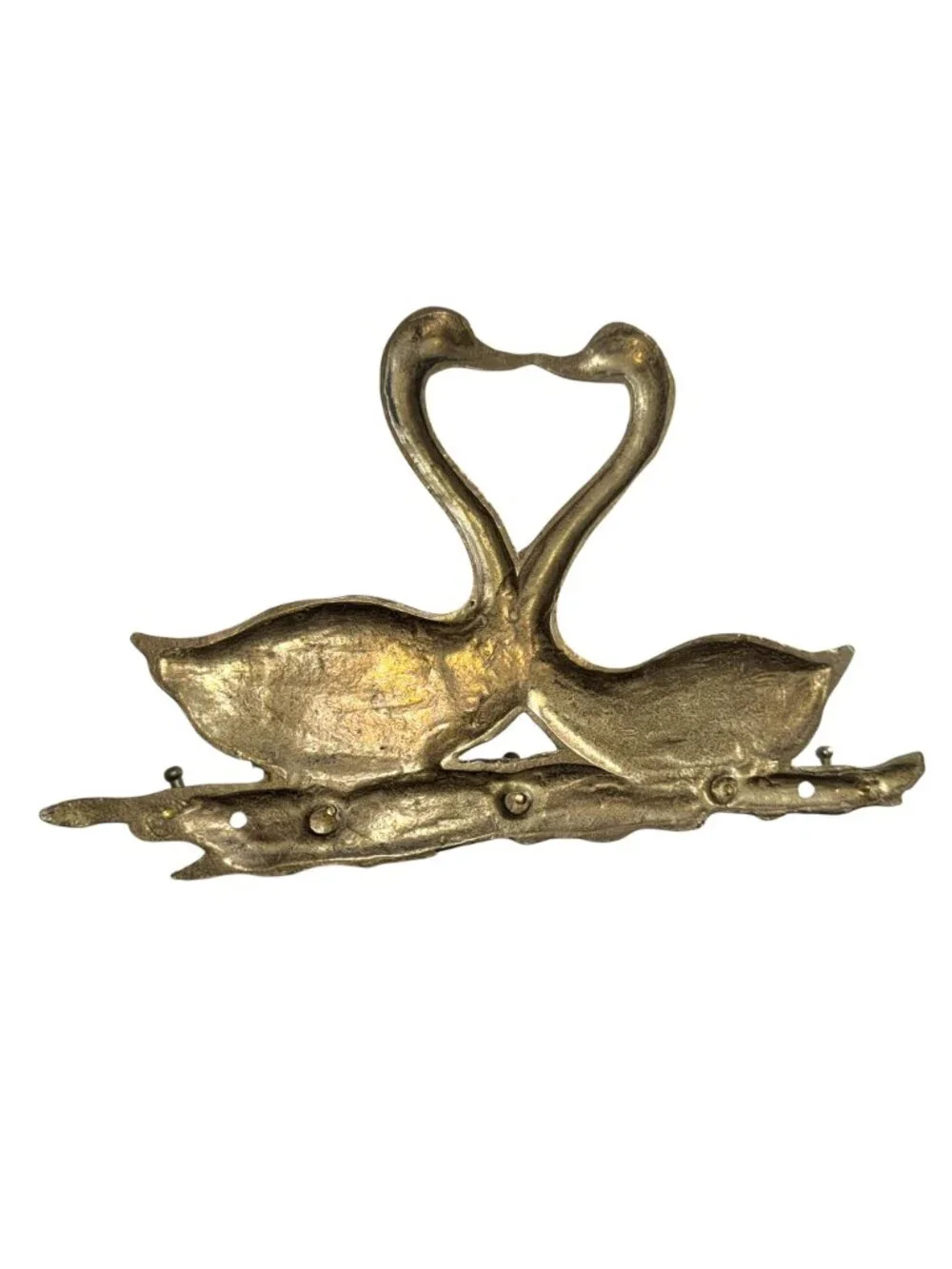 Brass Swan Wall Hook With 5 Hooks For Keys Or Accessories